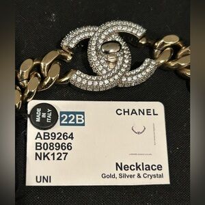 Chanel turnlock choker with crystals